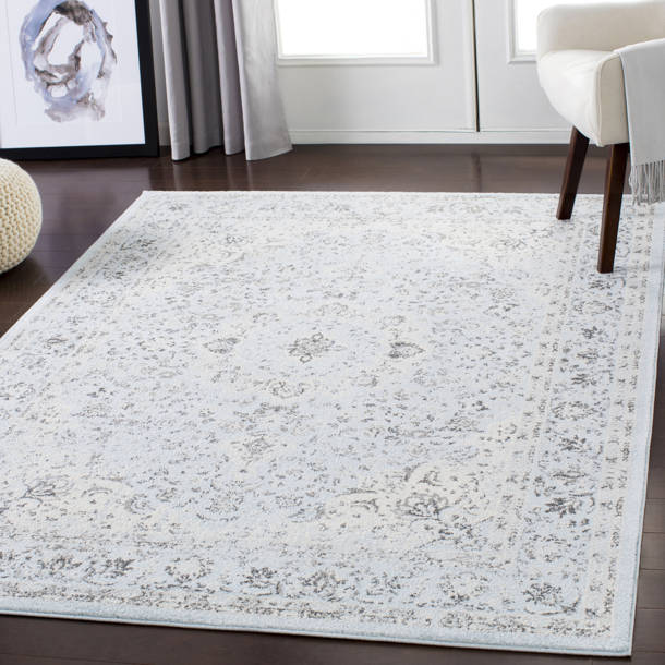 Ophelia & Co. Maleisha Performance Silver Gray/Teal/Aqua Rug & Reviews